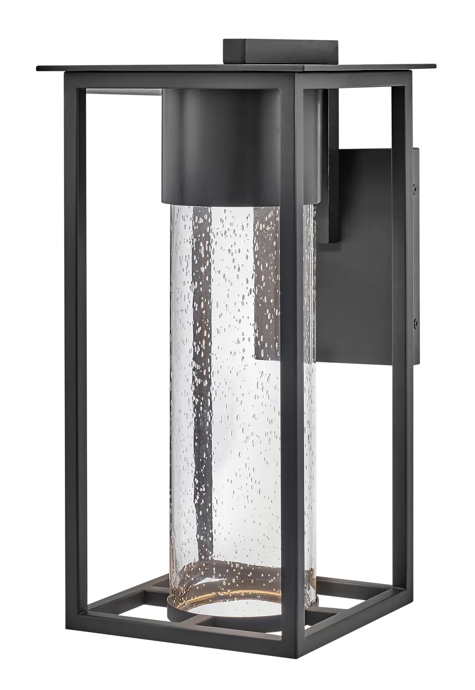 hinkley-coen-medium-wall-mount-outdoor-lantern-composite-clear-seedy-glass-dark- image 1