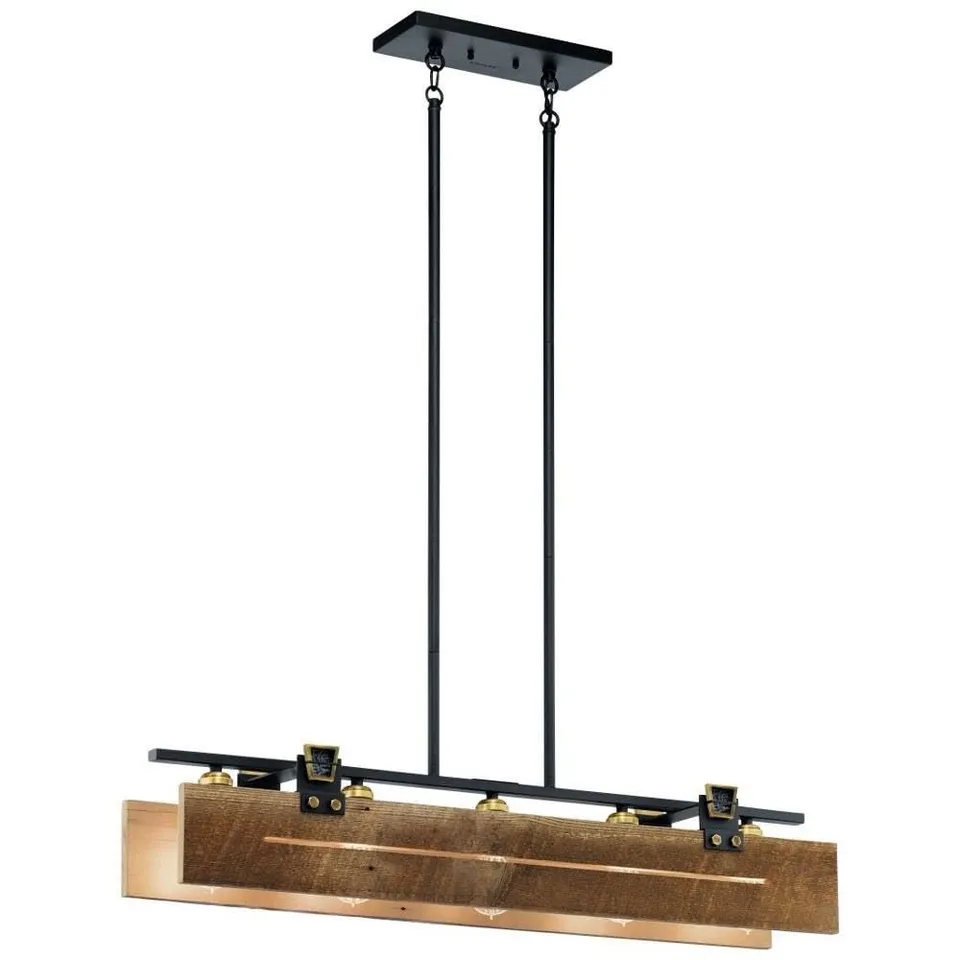 kichler-ridgewood-44180bkt-five-light-linear-chandelier-in-textured-black-40 image 1