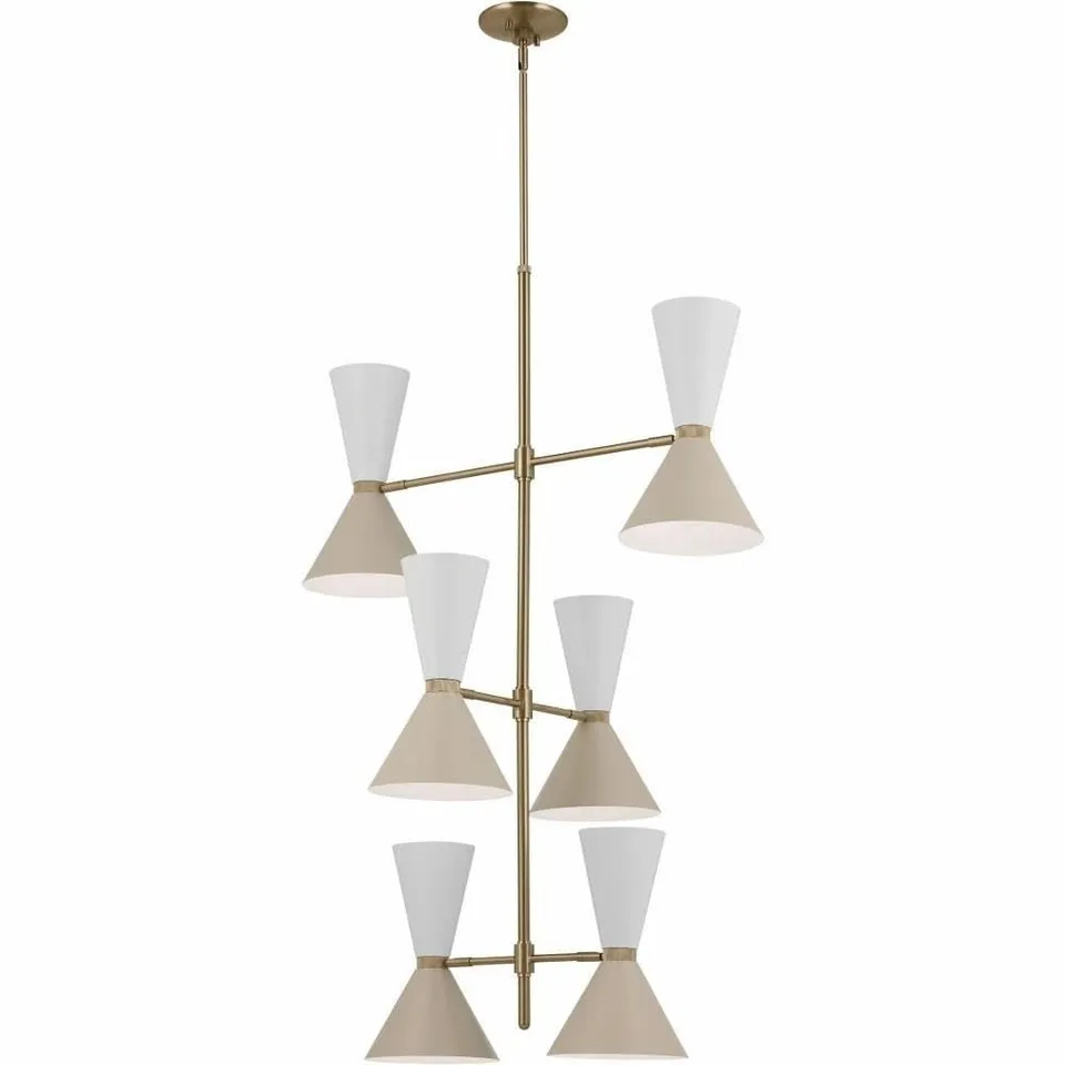 kichler-phix-12-light-foyer-chandelier-champagne-bronze-with-greige-and-white-sh image 1