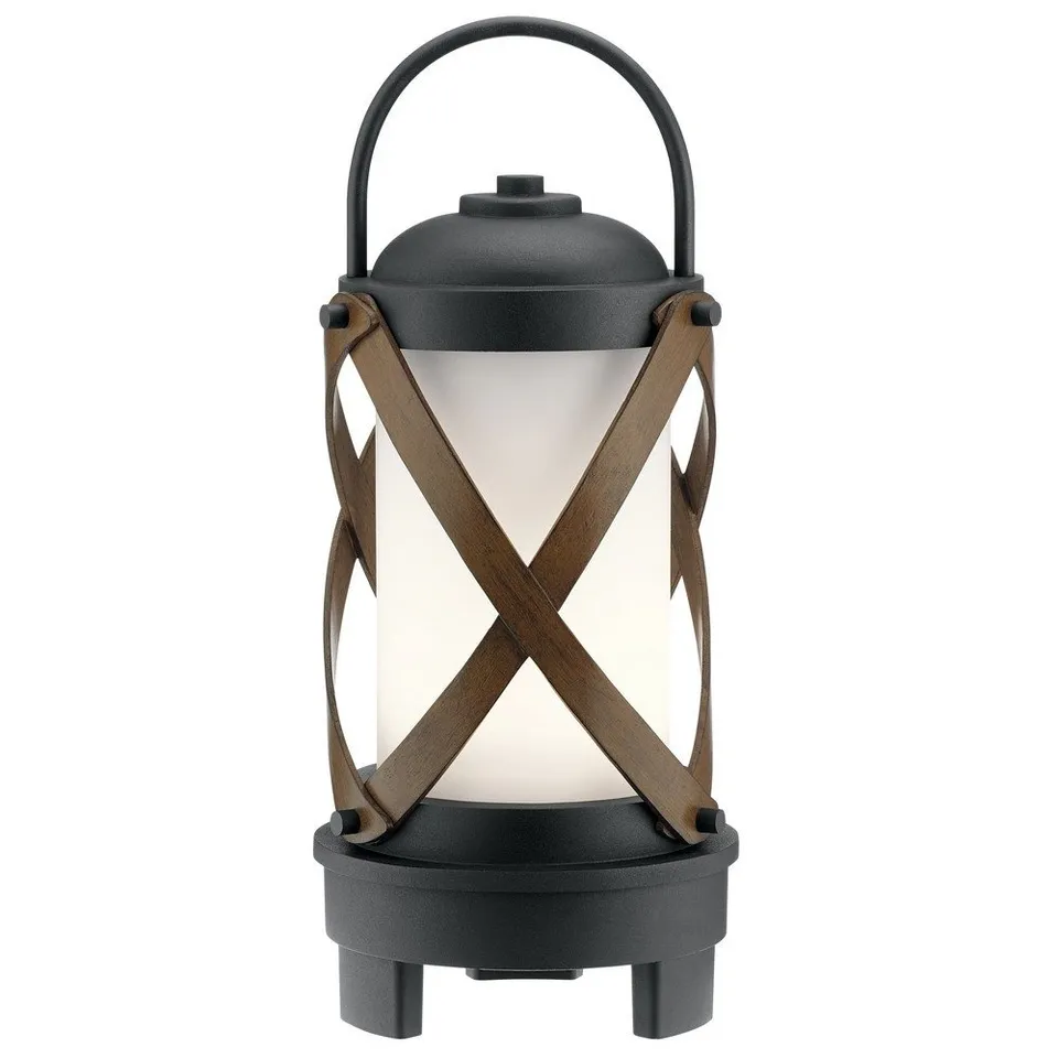 kichler-berryhill-nautical-led-lantern-with-bluetooth-speaker-in-textured-black image 1
