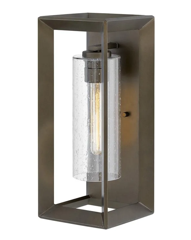 hinkley-rhodes-one-light-outdoor-medium-wall-sconce-in-warm-bronze-with-clear-se image 1