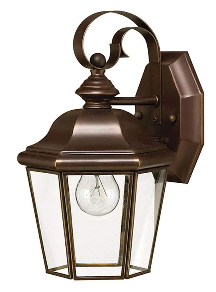 hinkley-clifton-park-traditional-one-light-wall-mount-lantern-copper-bronze-fini image 1