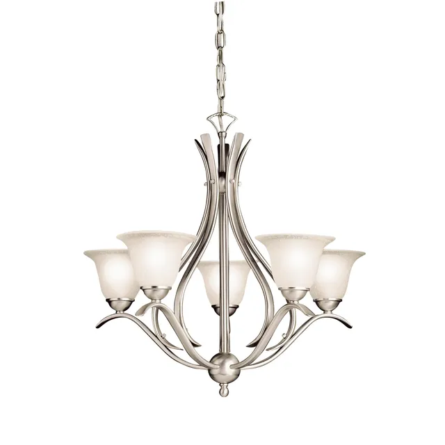 kichler-dover-5-light-chandelier-in-brushed-nickel-2020ni-for-dining-room-and-fo image 1