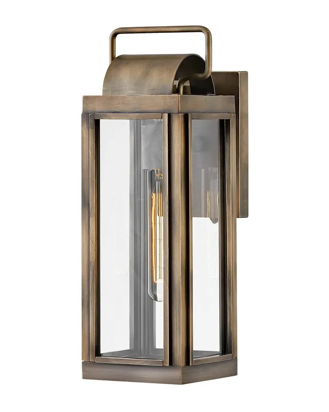 hinkley-sag-harbor-one-light-outdoor-small-wall-lantern-burnished-bronze-with-cl image 1