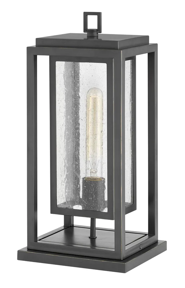 hinkley-republic-medium-pier-mount-outdoor-lantern-oil-rubbed-bronze-led-include image 1