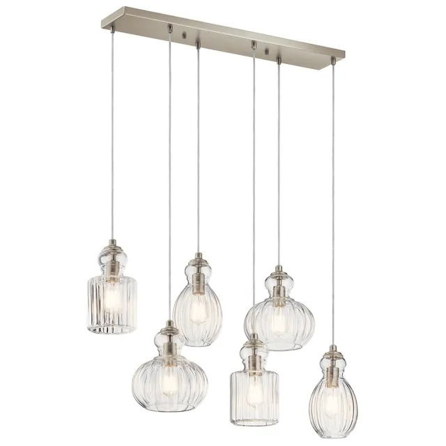 kichler-lighting-riviera-35-5-6-light-linear-chandelier-with-clear-ribbed-glass- image 1