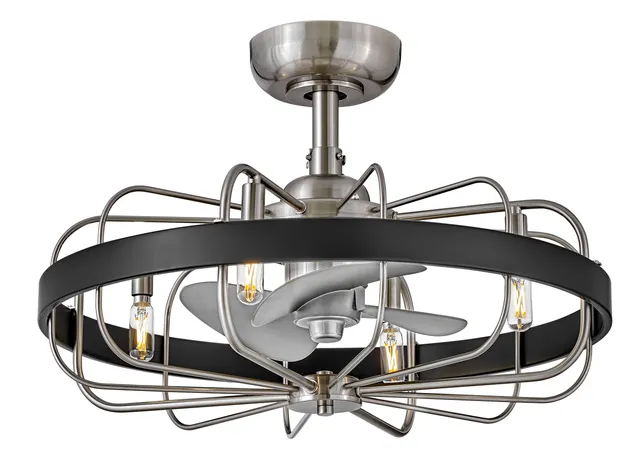 hinkley-eli-22-led-indoor-smart-fandelier-semi-flush-fixture-with-3-speed-motor- image 1