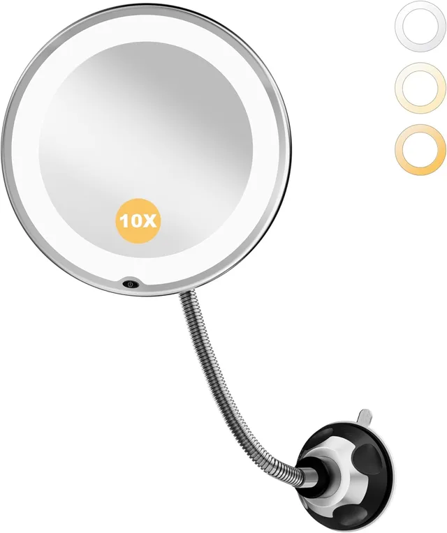 brightown-flexible-gooseneck-battery-operated-10x-magnifying-makeup-mirror-with- image 1