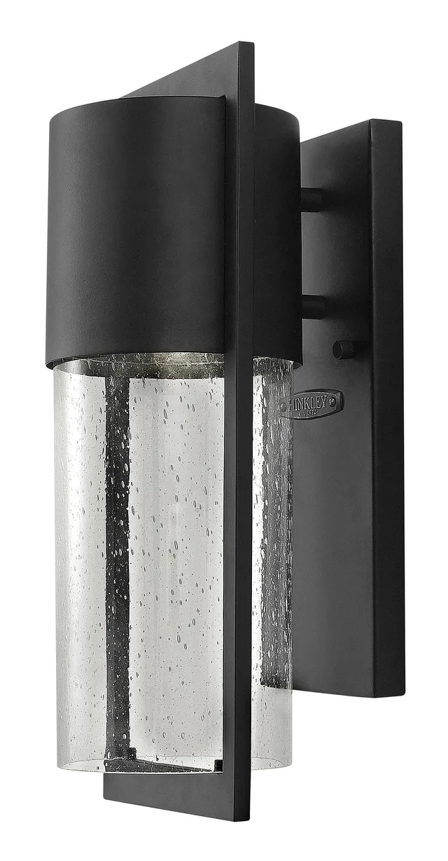 hinkley-shelter-small-led-wall-mount-lantern-in-black-with-integrated-14w-led image 1