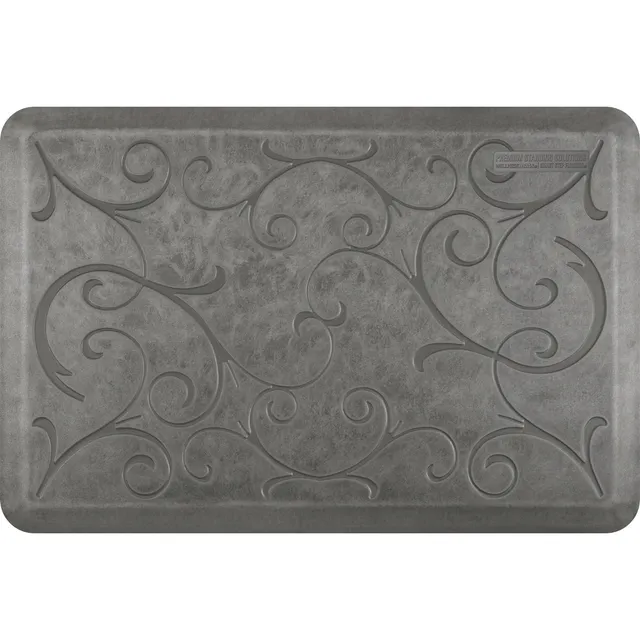 wellnessmats-bella-3-x-2-silver-leaf-anti-fatigue-mat-designer-cushioned-comfort image 1