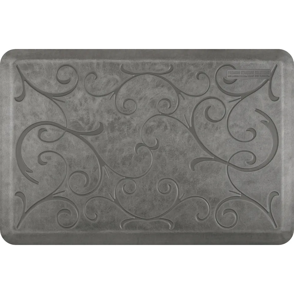 wellnessmats-bella-3-x-2-silver-leaf-anti-fatigue-mat-designer-cushioned-comfort image 1