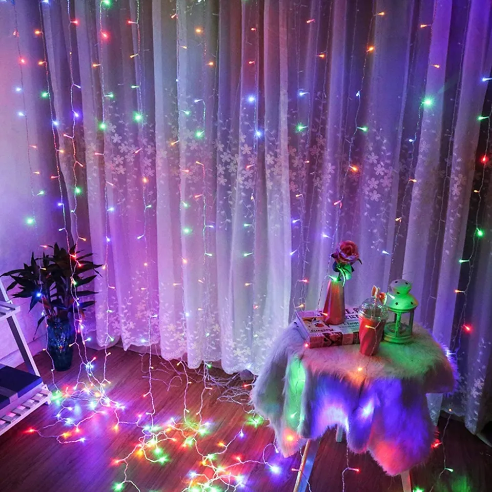 brightown-9-8-ft-300-led-curtain-string-lights-with-remote-8-modes-multicolor image 1