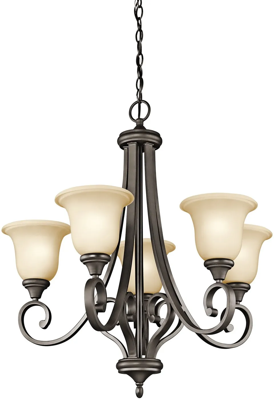 kichler-monroe-5-light-chandelier-in-olde-bronze-with-umber-etched-glass-43156oz image 1