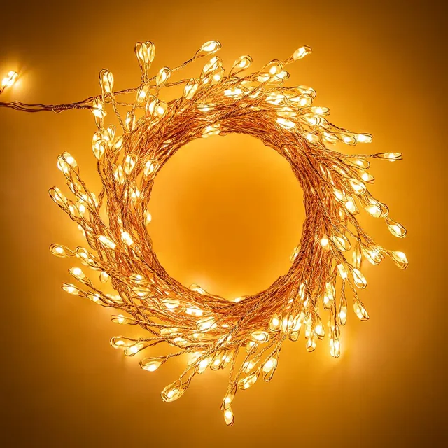 brightown-10ft-200led-firecracker-cluster-string-lights-copper-wire-8-modes-warm image 1