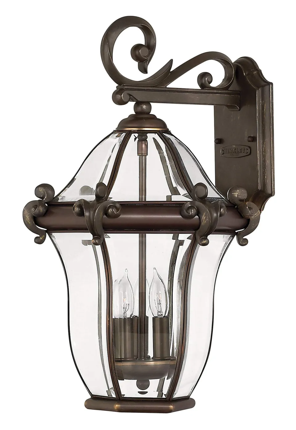 hinkley-san-clemente-traditional-three-light-medium-outdoor-wall-mount-in-copper image 1