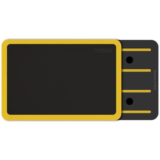 wellnessmats-supreme-dual-3-x-2-anti-fatigue-mat-black-w-yellow-border image 1