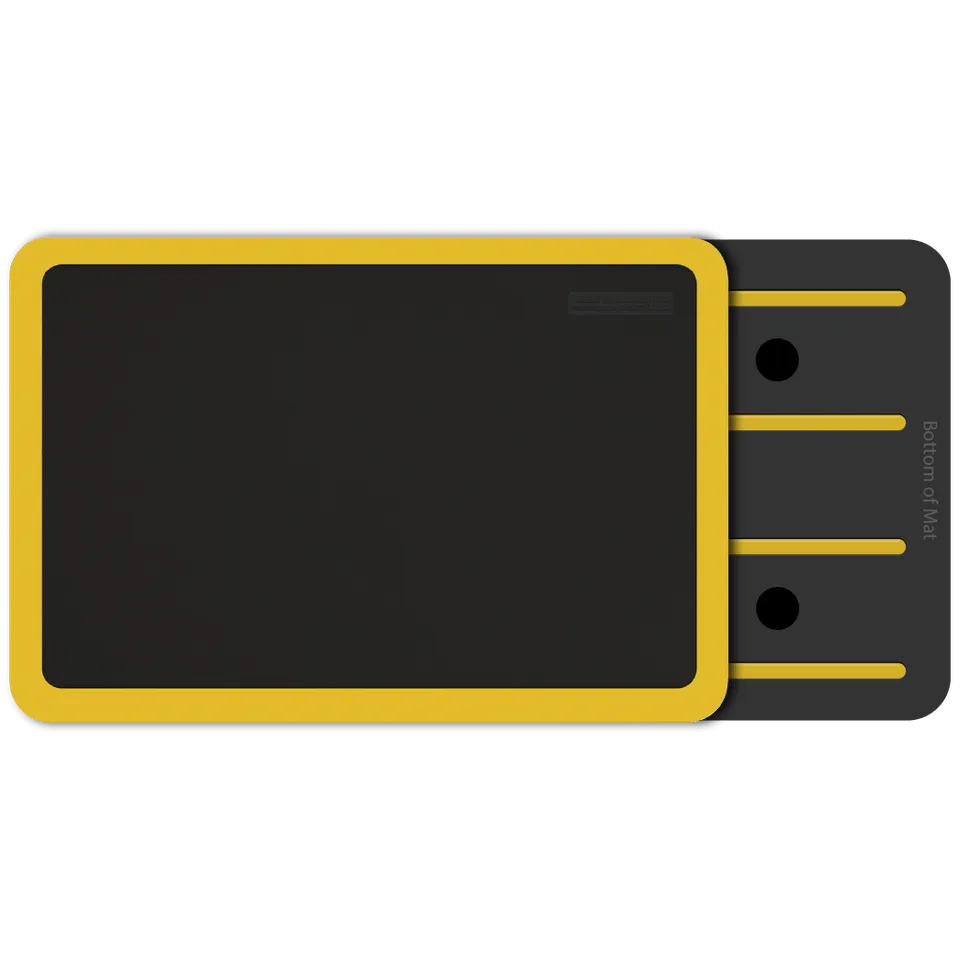 wellnessmats-supreme-dual-3-x-2-anti-fatigue-mat-black-w-yellow-border image 1