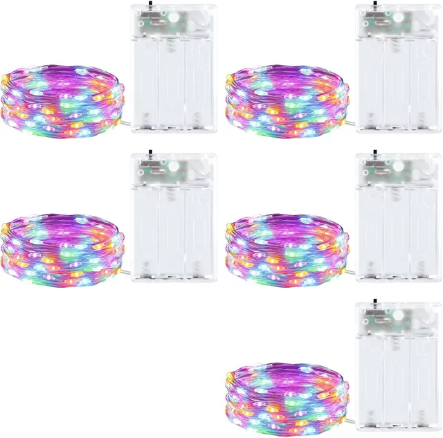 brightown-5-pack-7ft-battery-operated-20-led-silver-wire-starry-string-lights-fo image 1