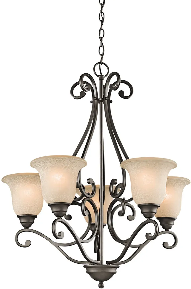 kichler-camerena-5-light-chandelier-olde-bronze-31-25-inch-white-scavo-glass-wit image 1