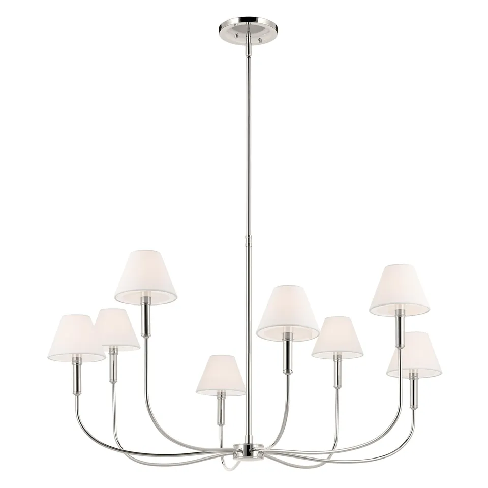 kichler-eadie-52769pn-8-light-traditional-chandelier-in-polished-nickel image 1