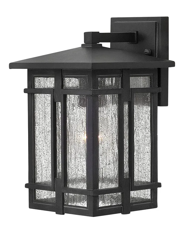 hinkley-tucker-one-light-small-outdoor-wall-fixture-museum-black-rustic-lodge image 1