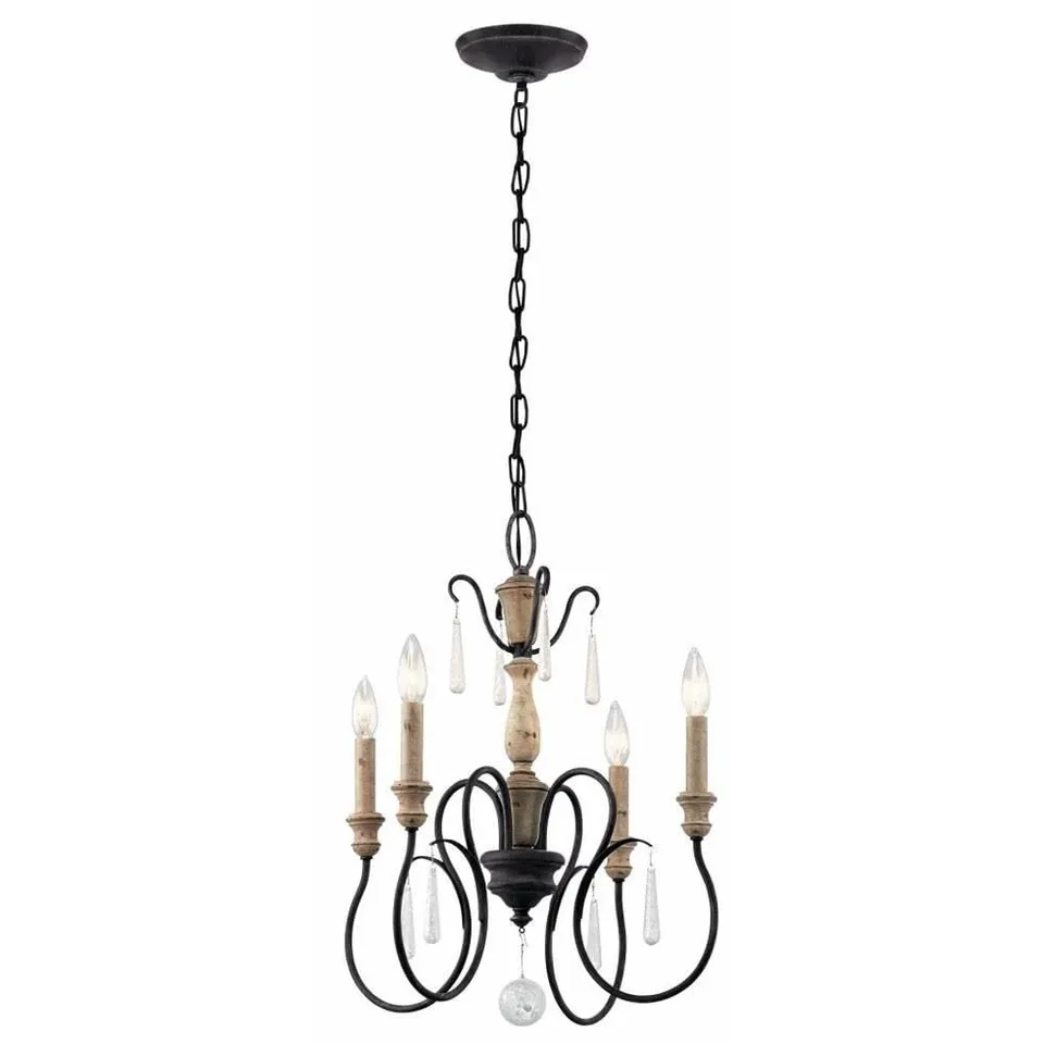 kichler-43615wzc-four-light-chandelier-warm-brass image 1