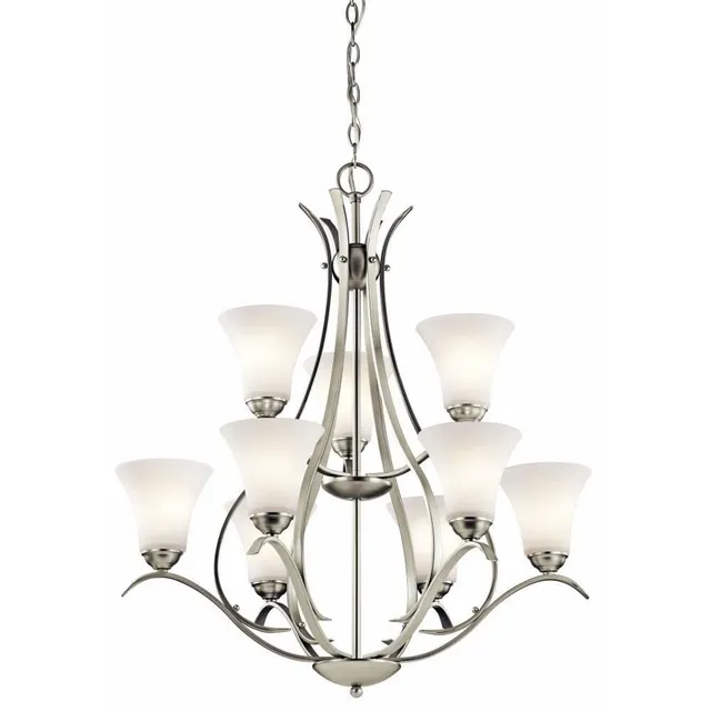kichler-keiran-33-25-9-light-chandelier-in-brushed-nickel-with-satin-etched-whit image 1