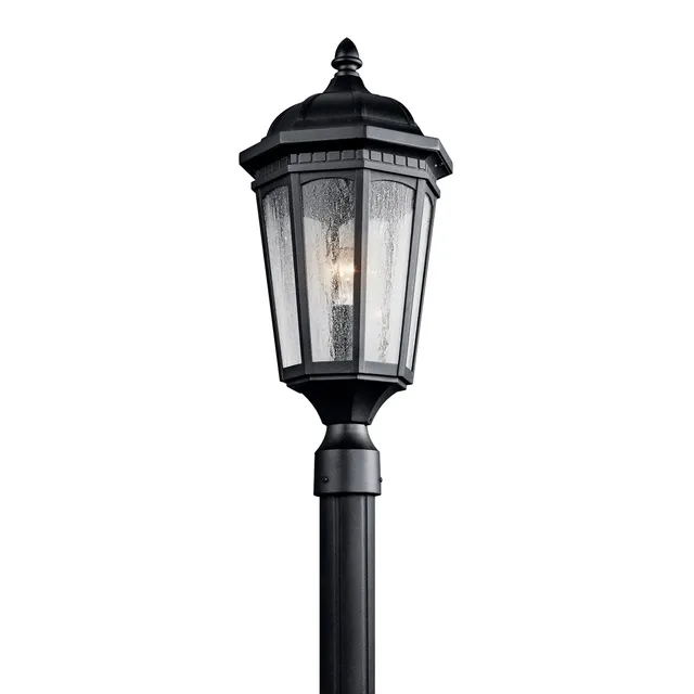 kichler-courtyard-outdoor-post-light-textured-black image 1
