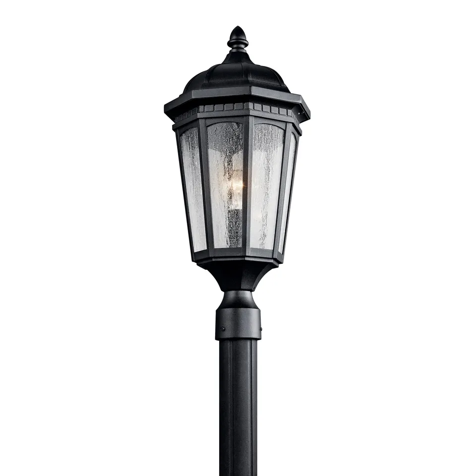 kichler-courtyard-outdoor-post-light-textured-black image 1