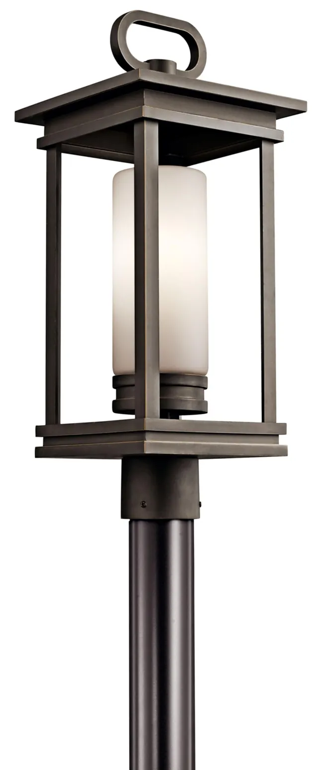 kichler-south-hope-outdoor-post-light-rubbed-bronze-with-satin-etched-opal-glass image 1