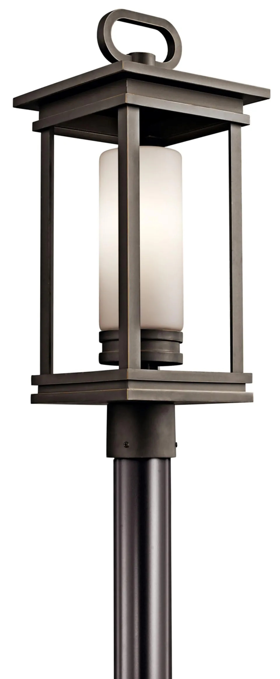 kichler-south-hope-outdoor-post-light-rubbed-bronze-with-satin-etched-opal-glass image 1