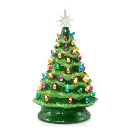 brightown-13-inch-battery-operated-pre-lit-tabletop-ceramic-christmas-tree-with- image 1