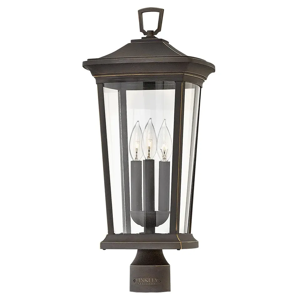 hinkley-bromley-three-light-12v-outdoor-post-mount-lantern-oil-rubbed-bronze image 1