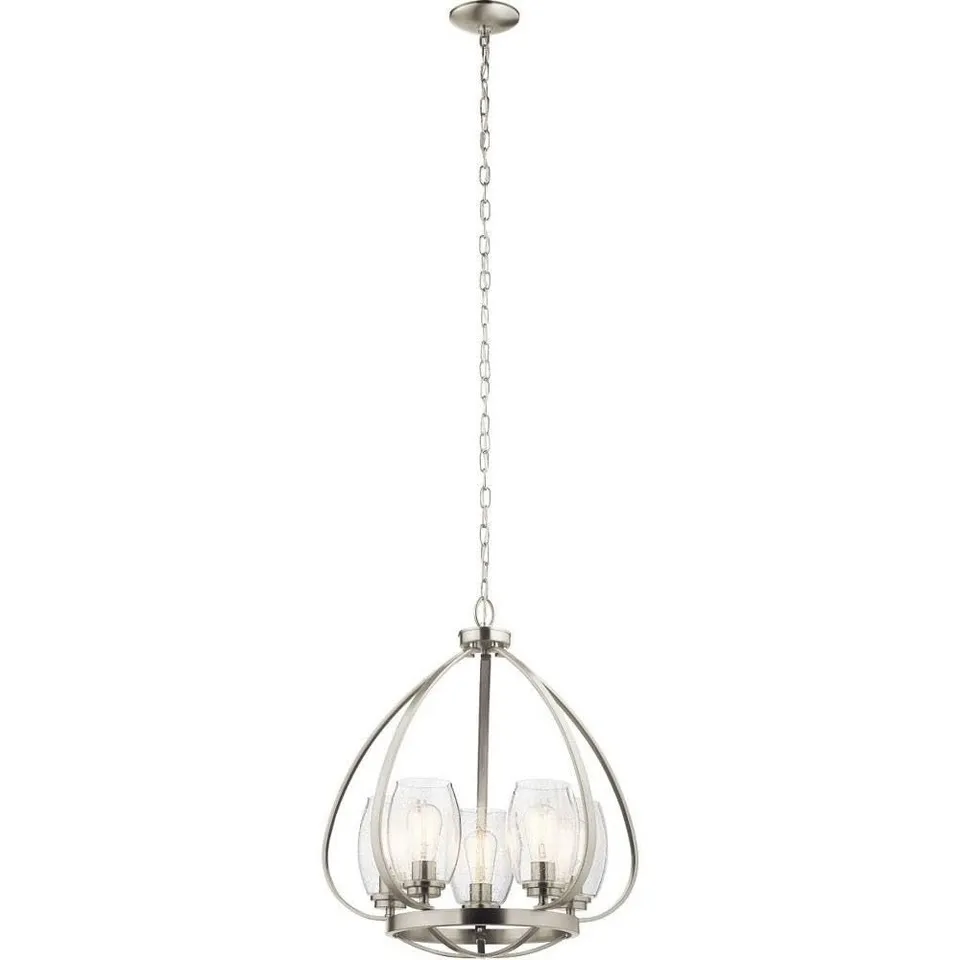 kichler-tuscany-24-5-light-chandelier-with-clear-seeded-glass-in-brushed-nickel- image 1