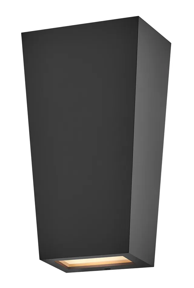 hinkley-cruz-small-wall-mount-outdoor-lantern-composite-with-led-bulbs-black-fin image 1