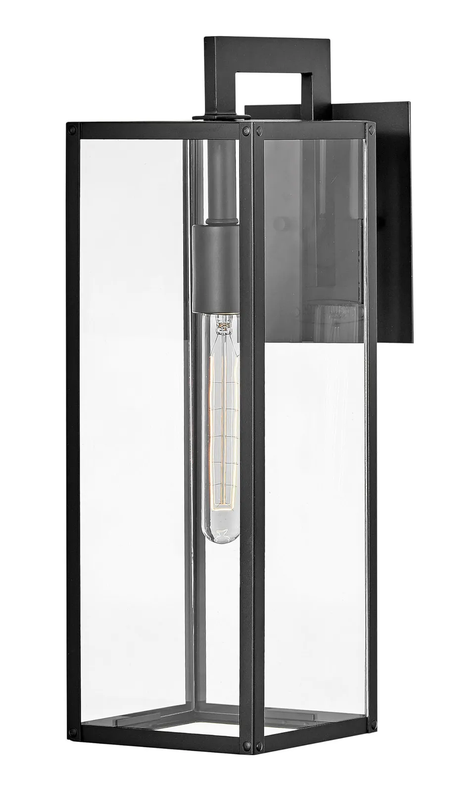 hinkley-max-2594bk-medium-outdoor-wall-mount-lantern-hand-welded-aluminum-frame- image 1