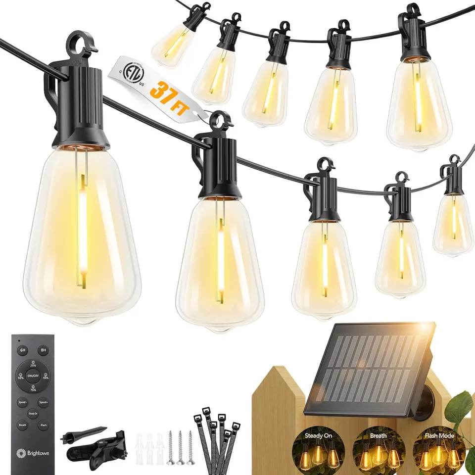 brightown-37ft-solar-powered-st38-led-string-lights-warm-white-ip65-waterproof-w image 1