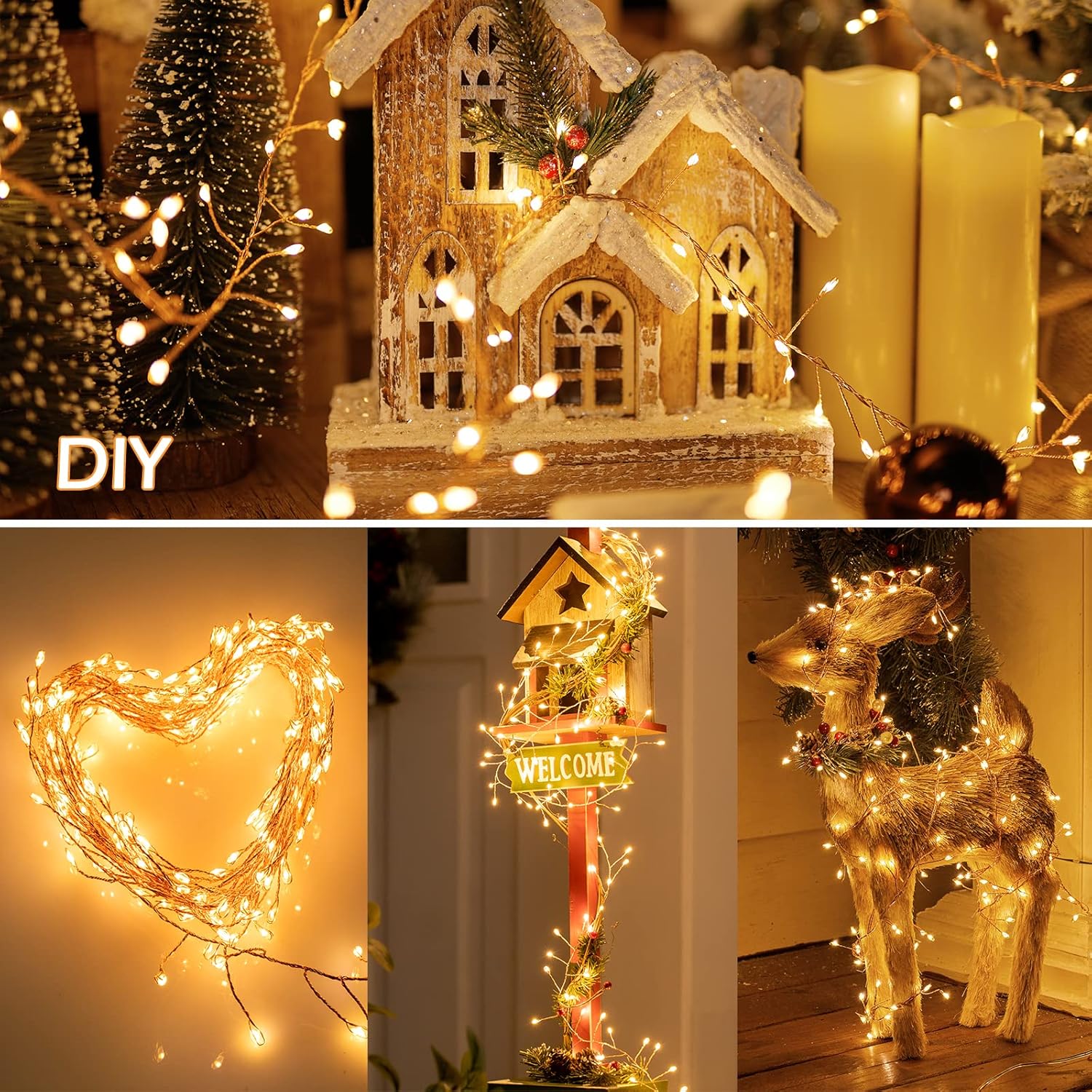 brightown-10ft-200led-firecracker-cluster-string-lights-copper-wire-8-modes-warm image 3