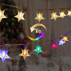 brightown-33ft-100-led-plug-in-stars-fairy-string-lights-with-remote-warm-white- image 2