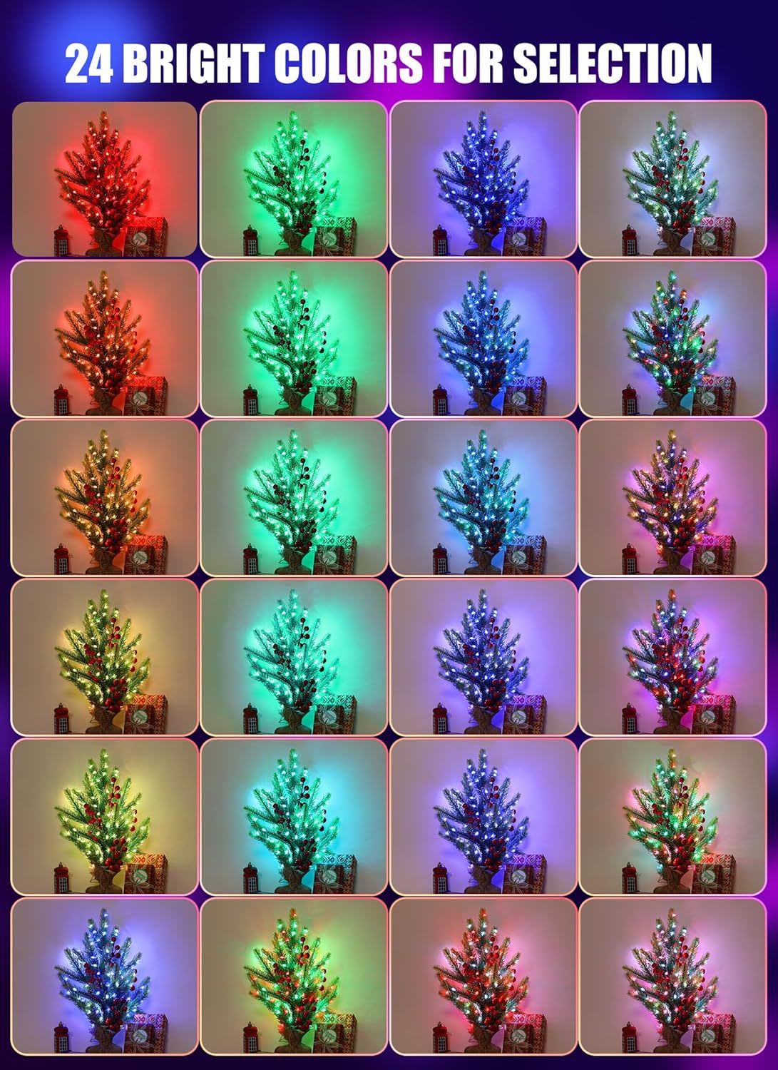 brightown-66ft-200-led-24-color-changing-usb-silver-wire-lights-with-remote-for- image 2