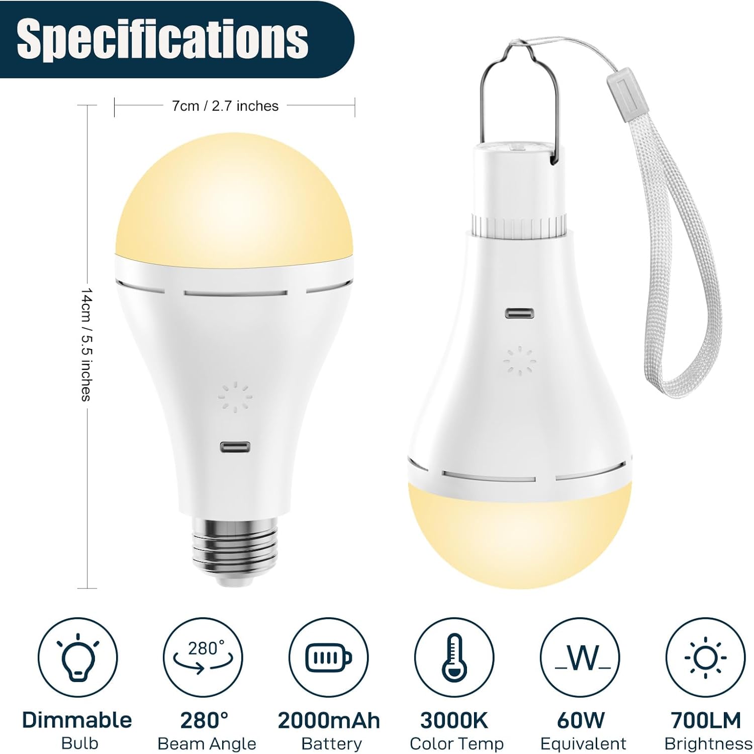 brightown-a70-usb-rechargeable-emergency-light-bulb-2-pack-with-remote-700lm-200 image 5