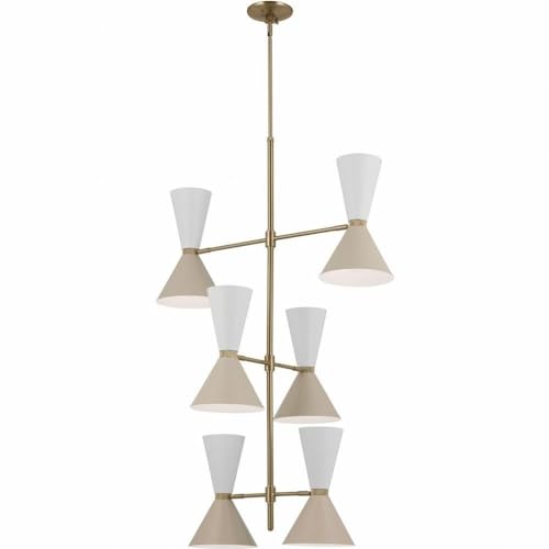 kichler-phix-12-light-foyer-chandelier-champagne-bronze-with-greige-and-white-sh image 6