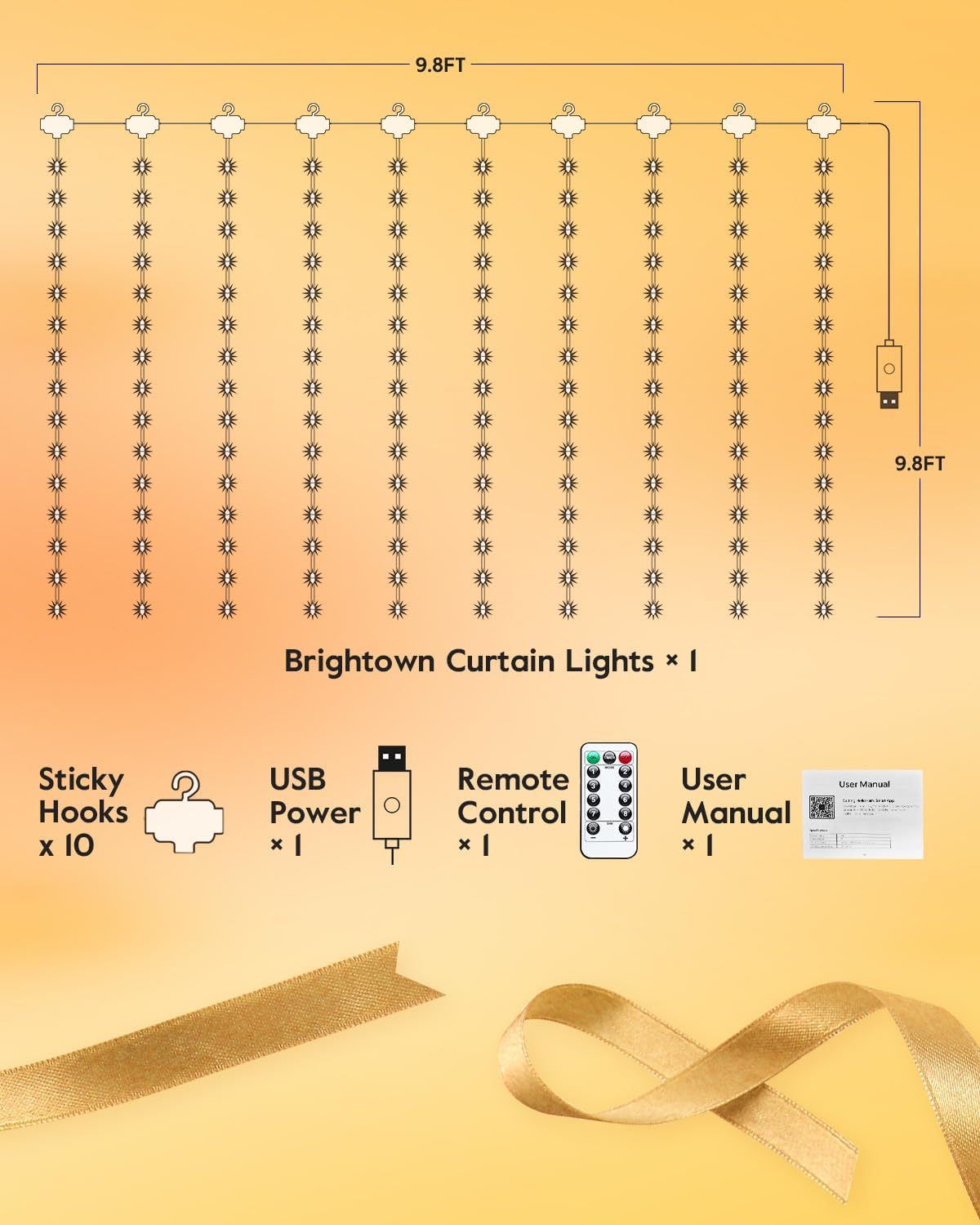 brightown-9-8ft-300-led-smart-curtain-window-string-lights-with-app-and-remote-8 image 3