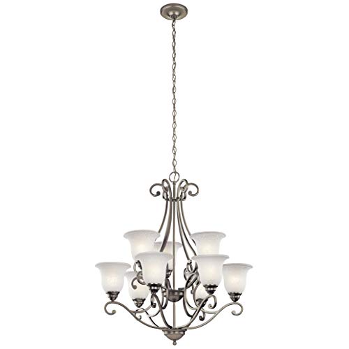 kichler-camerena-34-5-9-light-two-tier-chandelier-in-brushed-nickel-with-white-s image 8