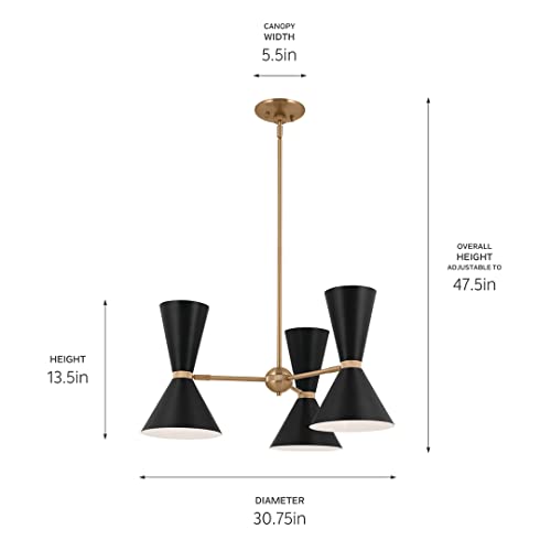 kichler-phix-52565cpzbk-6-light-chandelier-champagne-bronze-with-black-shades image 7