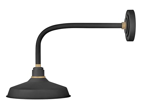 hinkley-foundry-classic-medium-straight-arm-barn-light-textured-black-with-brass image 6