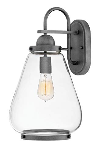 hinkley-finley-1-light-outdoor-wall-sconce-aged-zinc-clear-glass-2515dz image 2