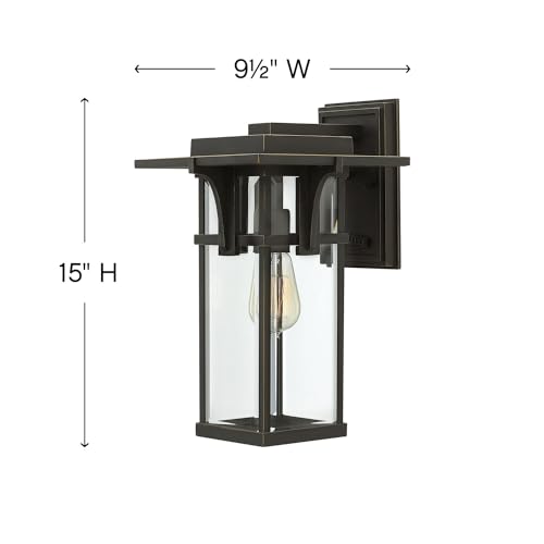hinkley-manhattan-one-light-medium-outdoor-wall-mount-oil-rubbed-bronze-with-cle image 8