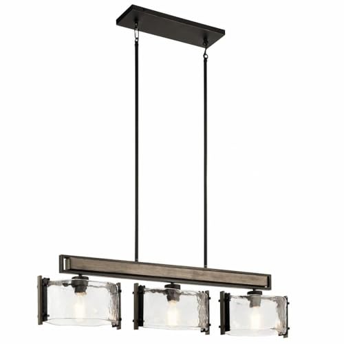 kichler-aberdeen-3-light-linear-chandelier-in-olde-bronze-with-piastra-glass-mod image 8