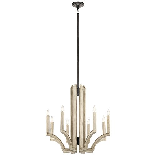 kichler-botanica-8-light-chandelier-in-white-washed-faux-wood-and-anvil-iron-442 image 2